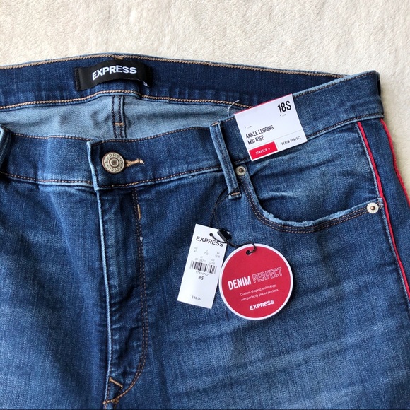 Express Tuxedo Stripe Raw Ankle Skinny Jeans - Picture 9 of 16